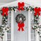 6PCS Large Red Christmas Bows,11 x 8 Inches PVC Velvet Christmas Wreath Bows for Xmas Tree Party Decoration